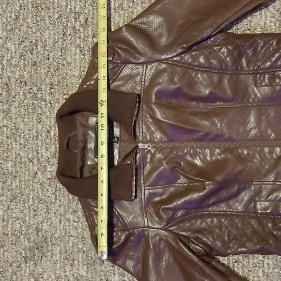 Brown plether zipper jacket - Picture 4 of 7